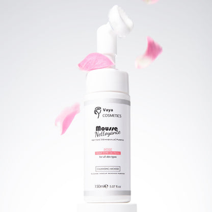 Mousse nettoyante à la rose de Damas